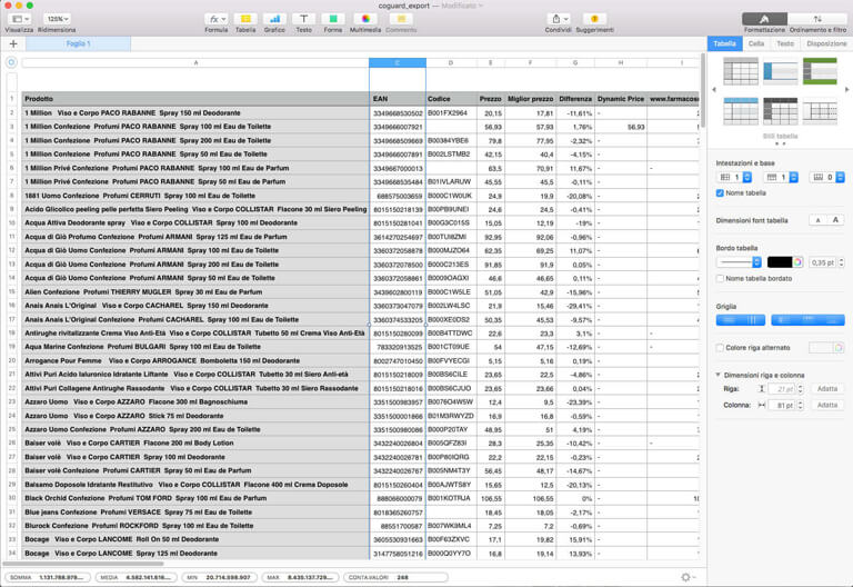 Export .csv